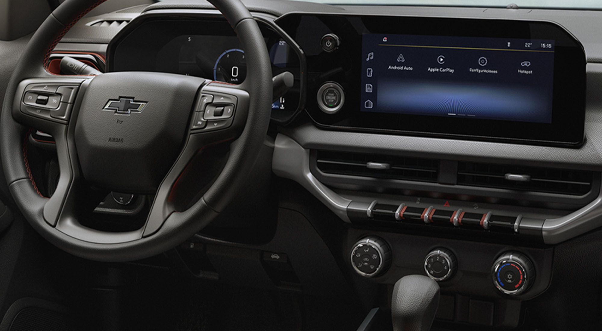Panel de conducción y pantalla multimedia de la Chevrolet Colorado