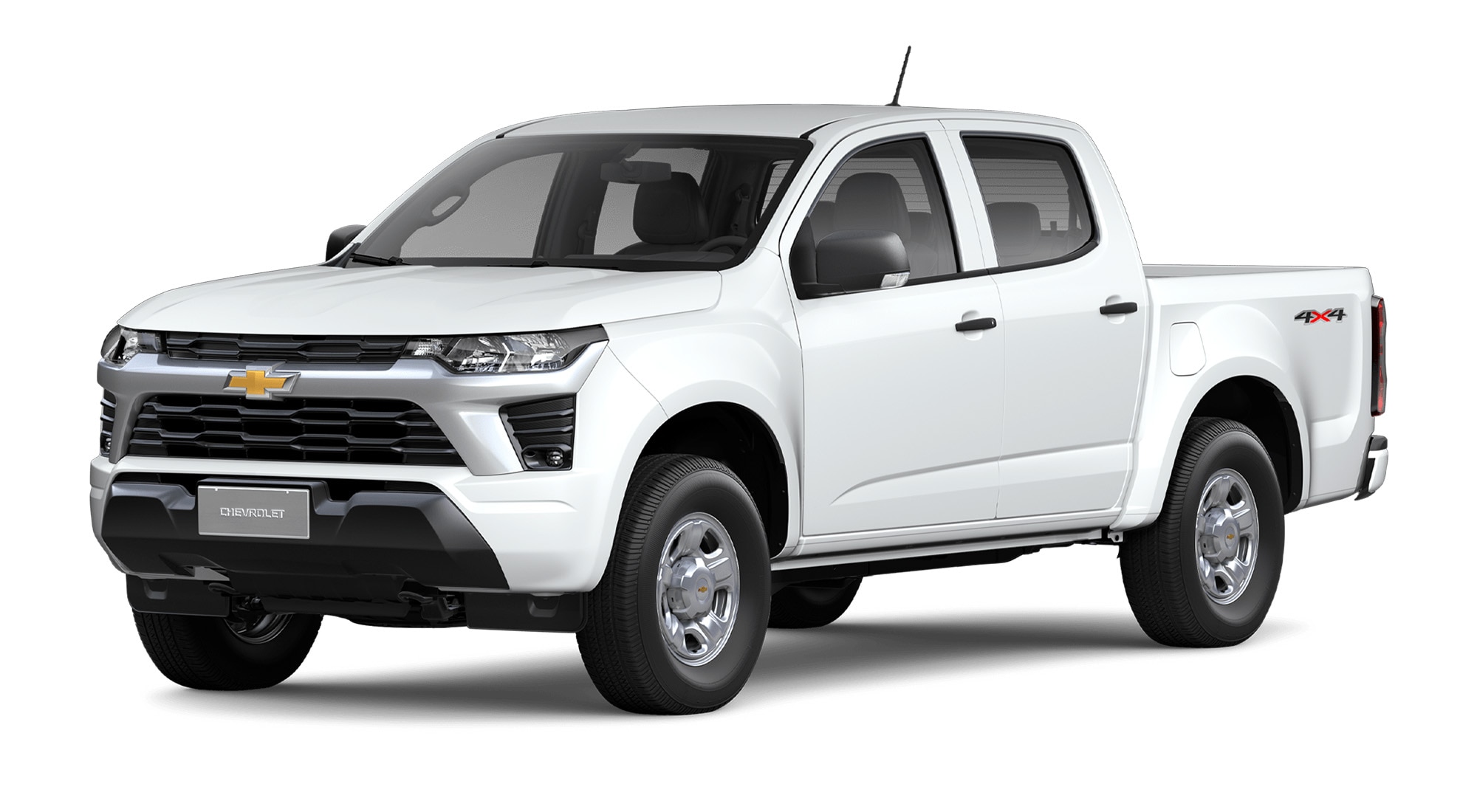 Chevrolet Colorado WT color Blanco Niebla destacando su diseño pickup
