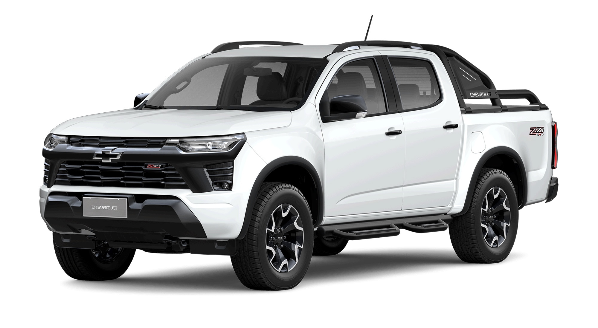 Chevrolet Colorado Z71 color Blanco Niebla destacando su diseño pickup